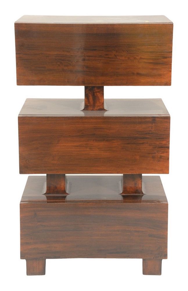 Appraisal: Contemporary Mahogany Chest of Drawers in three sections height inches