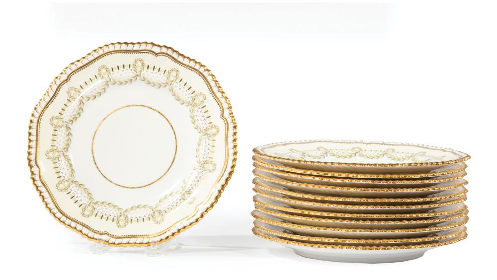 Appraisal: Twelve Copeland for Tiffany and Company Dessert Plates gilt and