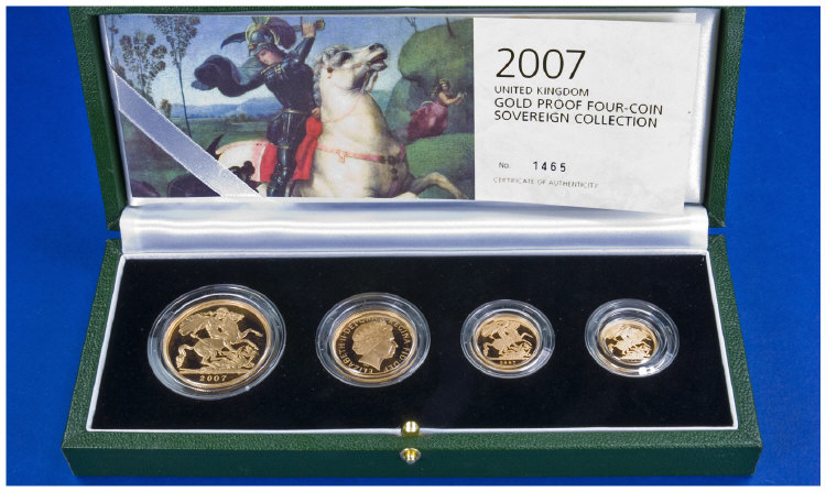 Appraisal: Royal Mint United Kingdom Gold Proof Four Coin Sovereign Collection