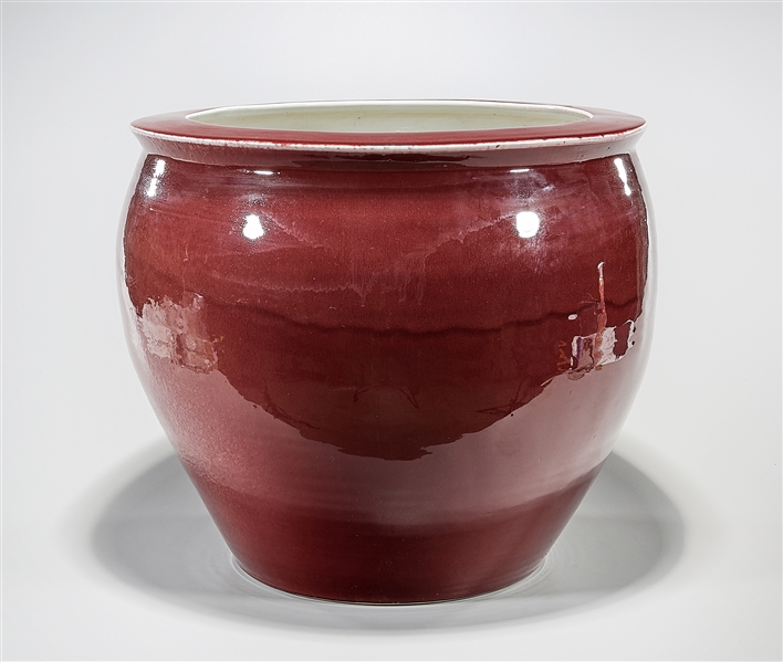 Appraisal: Chinese oxblood porcelain fish bowl x approx Condition wear minor