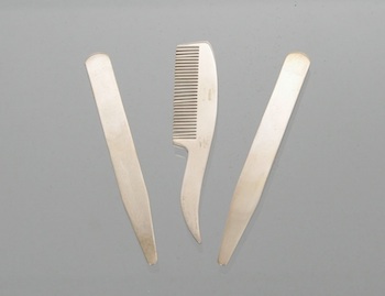 Appraisal: A Tiffany Co Sterling Silver Mustache Comb and Collar Stays