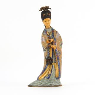 Appraisal: Early th Century Chinese Cloisonn Enamel and Polychrome Courtesan Figurine