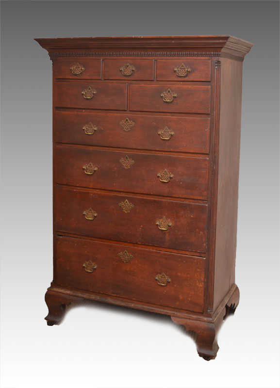 Appraisal: TH CENTURY CHERRY TALL CHEST OF DRAWERS Mid to late