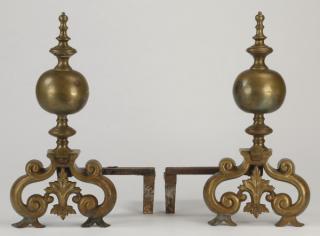 Appraisal: Dutch brass andirons th century Pair of late th century