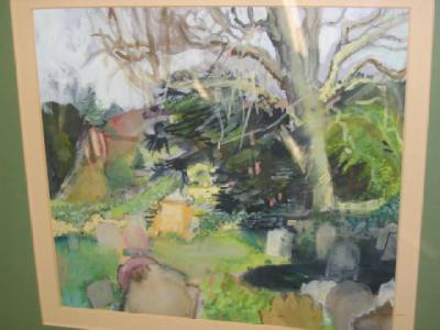 Appraisal: TIM MORRISON Morning Churchyard gouache signed label verso x framed