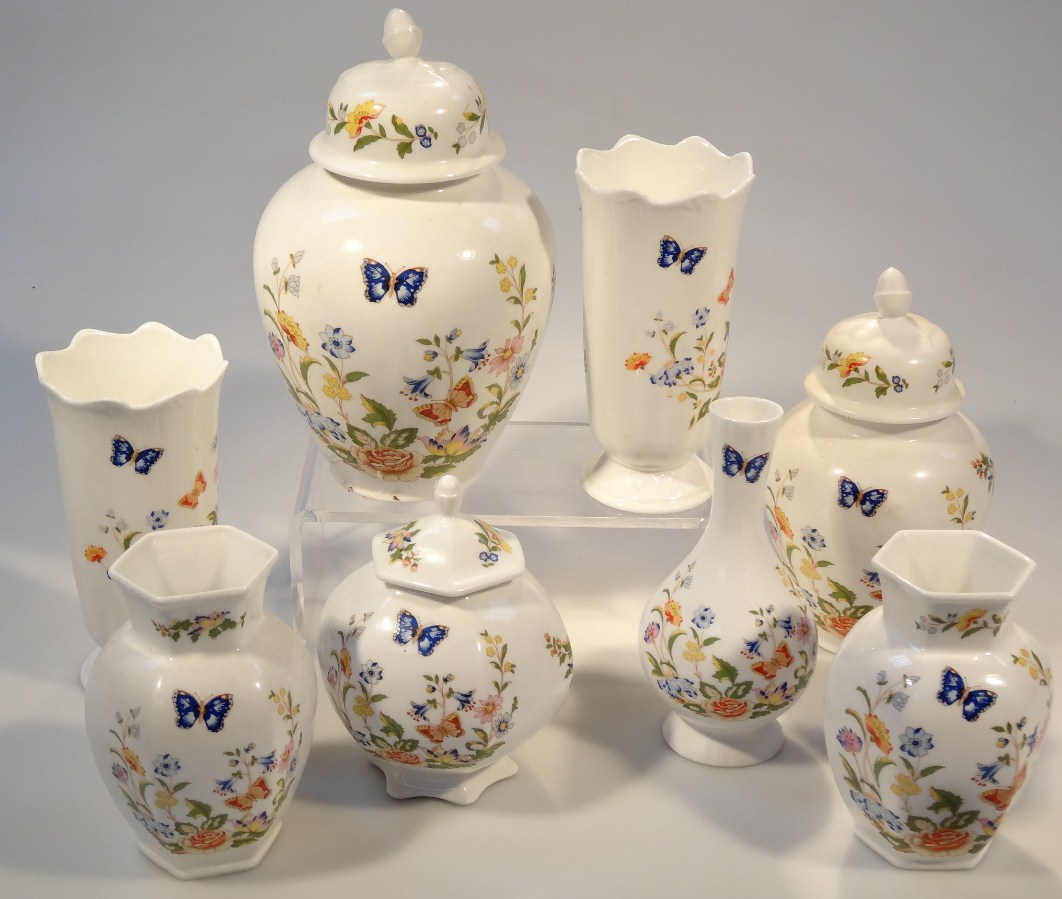 Appraisal: Various Aynsley Cottage Garden wares to include lidded jar cm