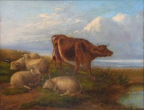 Appraisal: Painting bearing the signature T S Cooper dated Cow and