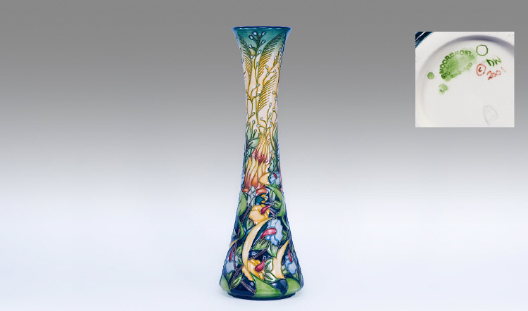 Appraisal: Moorcroft Waisted Form Vase Prairie Summer Design Designer Rachel Bishop