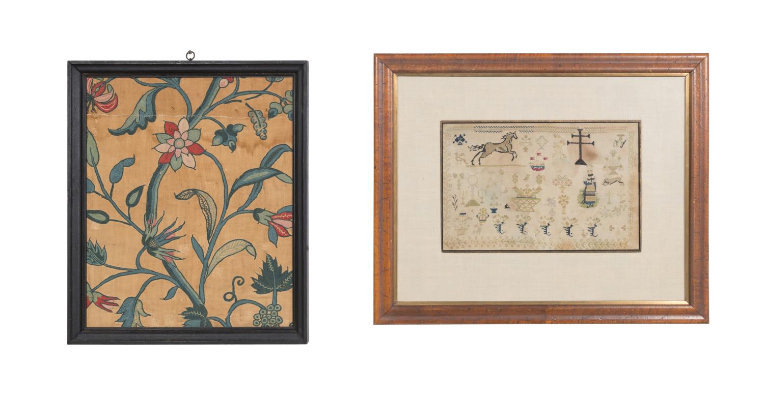 Appraisal: TWO FRAMED AMERICAN TEXTILE WORKS TH TH C Two Framed