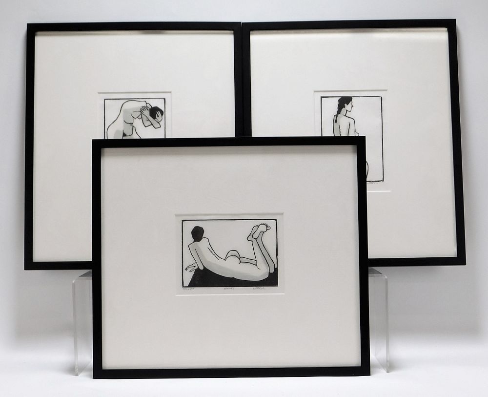 Appraisal: PC Modern Nude Figure Lithographs United States th Century Simple