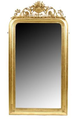 Appraisal: A th century giltwood mirror the rectangular plate to a