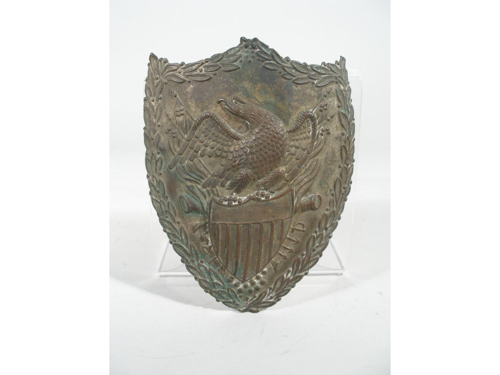 Appraisal: Antebellum Militia Shako Plate x stamped brass ca s -