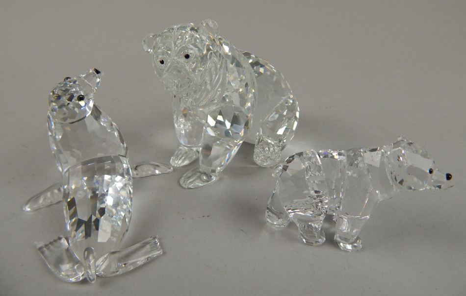 Appraisal: A Swarovski crystal figure of a polar bear cm high