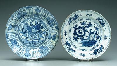 Appraisal: Two Delft bowls one with blue floral decoration with geometric