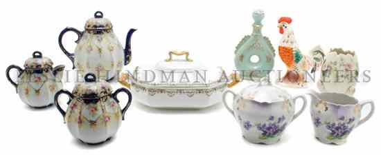 Appraisal: A Group of Continental Porcelain Articles comprising a teapot covered