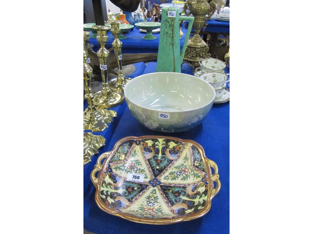 Appraisal: Shelley lustre bowl decorated with fish Noritake dish and a