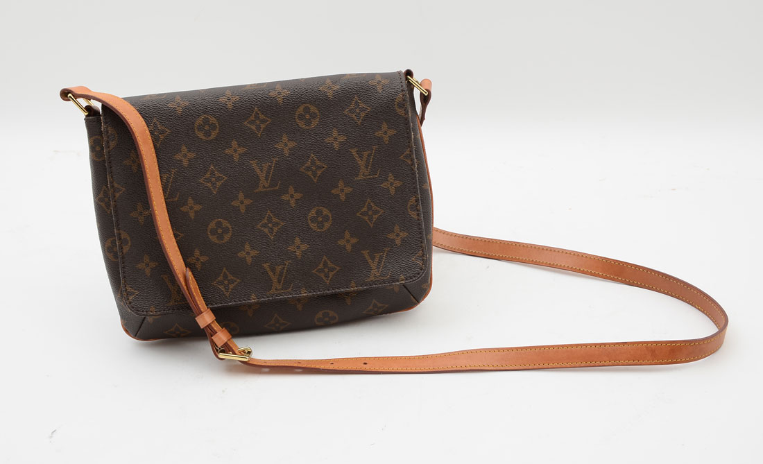 Appraisal: LOUIS VUITTON MONOGRAMMED MUSETTE TANGO SHOULDER BAG- Monogrammed LV logo