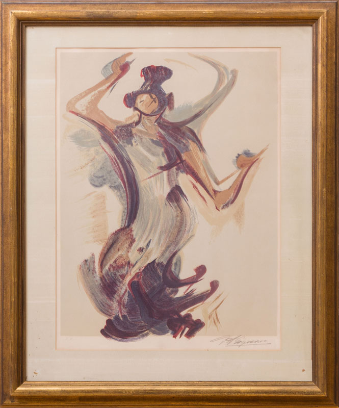 Appraisal: DAVID SIQUEIROS - EL BAILE Lithograph in colors on wove