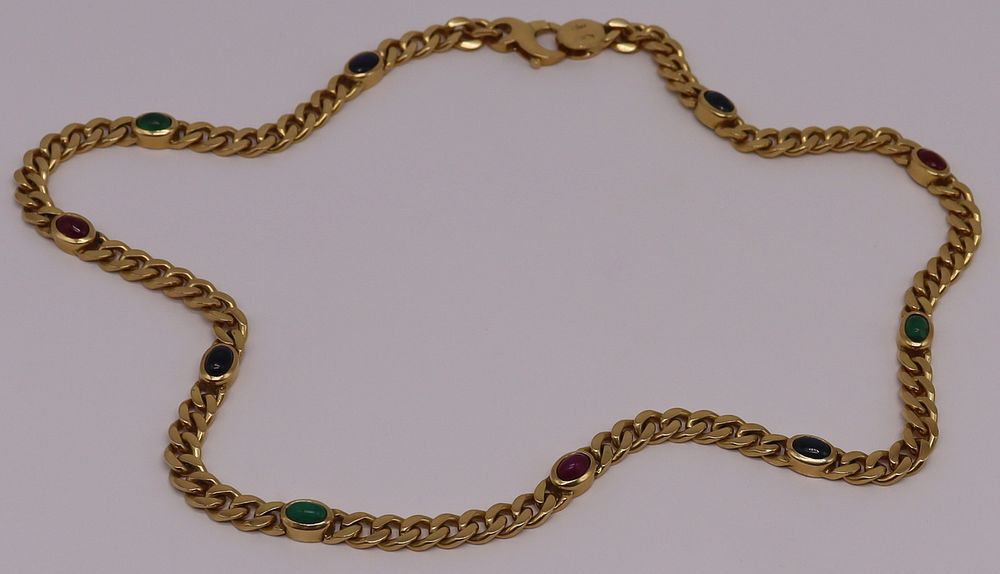 Appraisal: JEWELRY Sinigaglia kt Gold Colored Gem and Diamond Necklace Sinigaglia