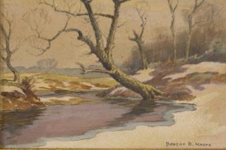 Appraisal: Benson Bond Moore - Watercolor Winter on Sligo Creek MD