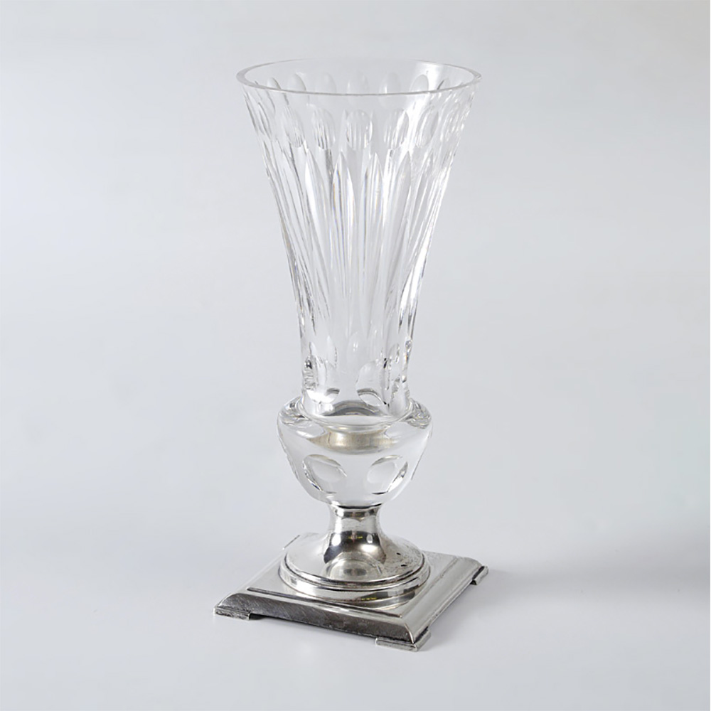 Appraisal: HAWKES STERLING MOUNTED CUT GLASS VASE Cut glass vase with