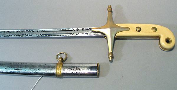 Appraisal: A U S Marine Corps mameluke-hilted officer's saber th century