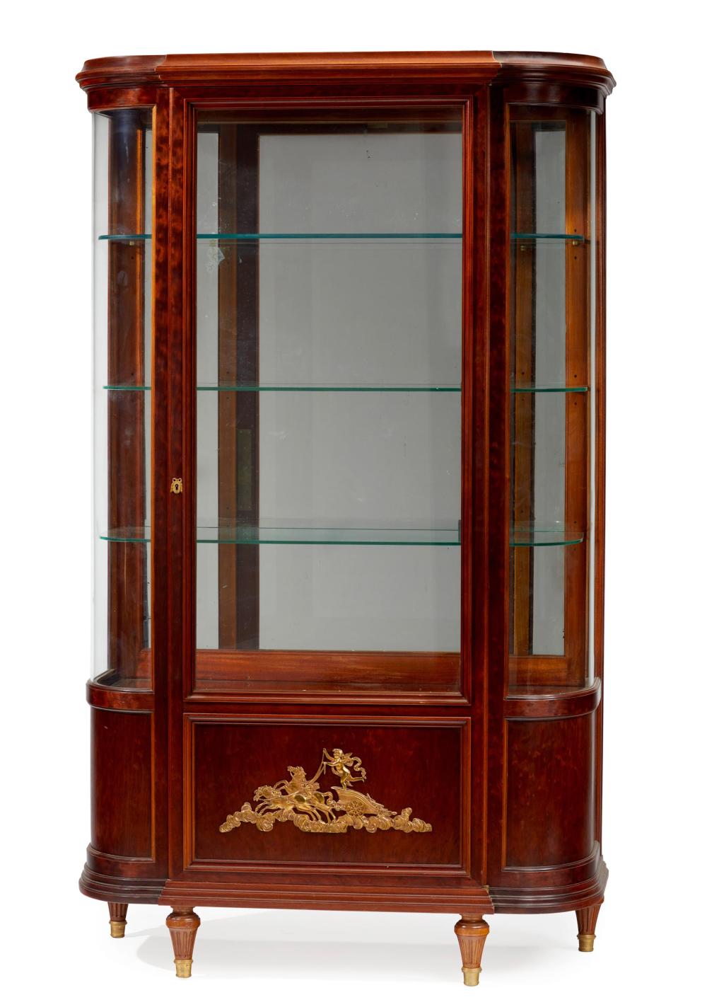 Appraisal: A French Empire-style vitrine cabinet Fourth-Quarter th Century Verso stamped