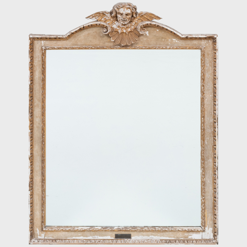 Appraisal: Large Continental Painted and Parcel-Gilt Mirror ft in x in