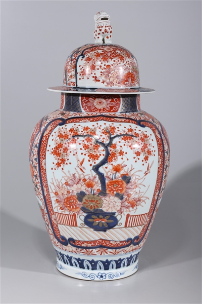 Appraisal: Chinese porcelain covered Imari-style vase overall good condition minor wear