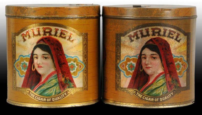 Appraisal: Lot of Muriel Cigar Canisters Description Both offer exceptional color