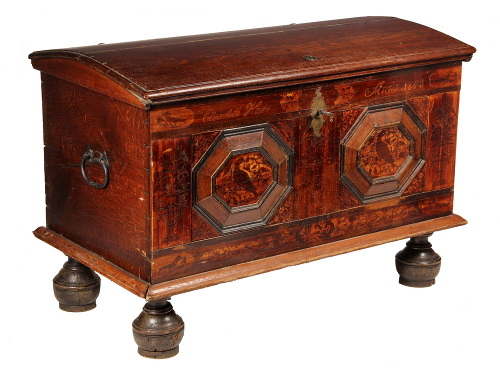 Appraisal: PENNSYLVANIA DUTCH DOME TOP DOWRY CHEST - Solid Oak Chest