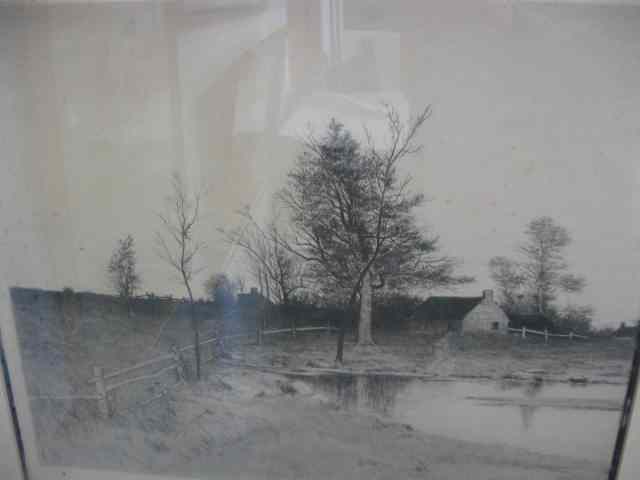 Appraisal: Victorian Engraving of Farm Along the Water image area ''