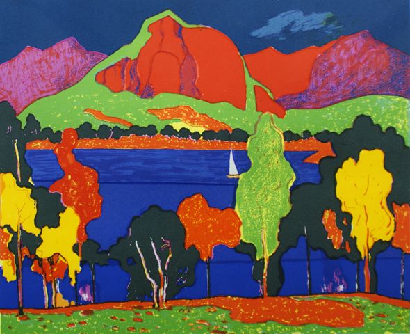 Appraisal: John Rigby born Moogerah Lake screenprint signed 'Rigby' lower right