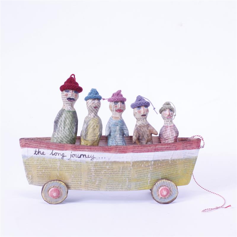 Appraisal: Julie Arkell Papier Mache The Long Journey rolling boat with