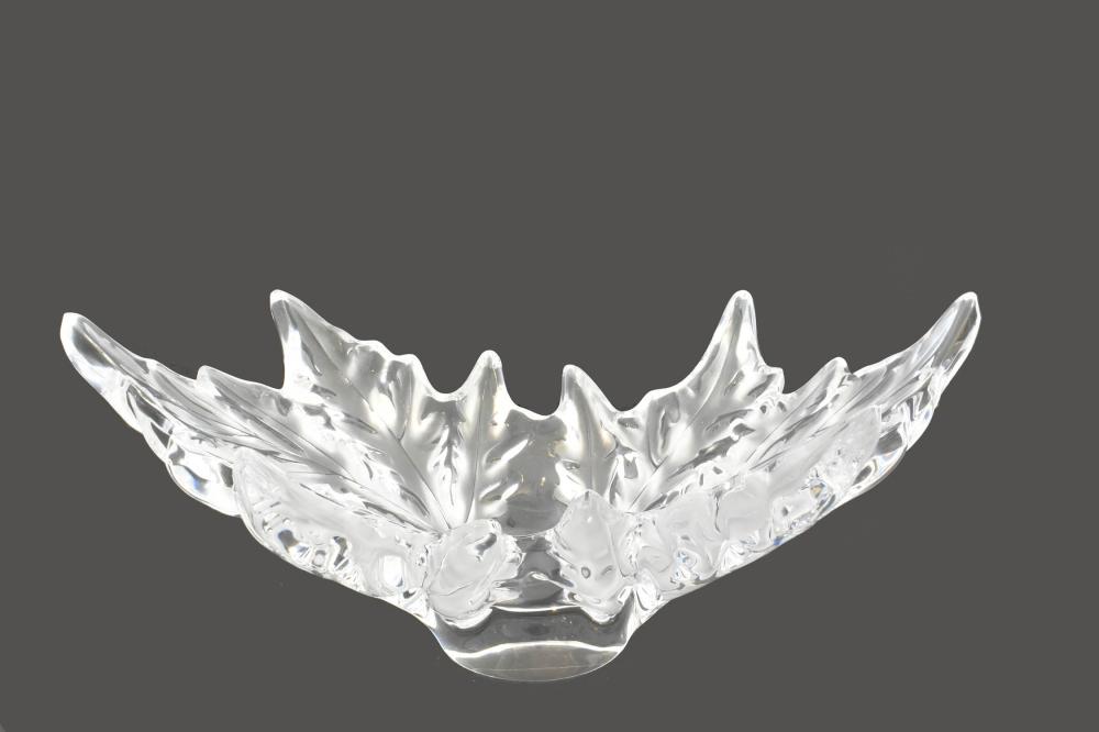 Appraisal: LALIQUE PART-FROSTED COLORLESS GRAND CHAMPS-ELYSEES BOWLHeight in Width in