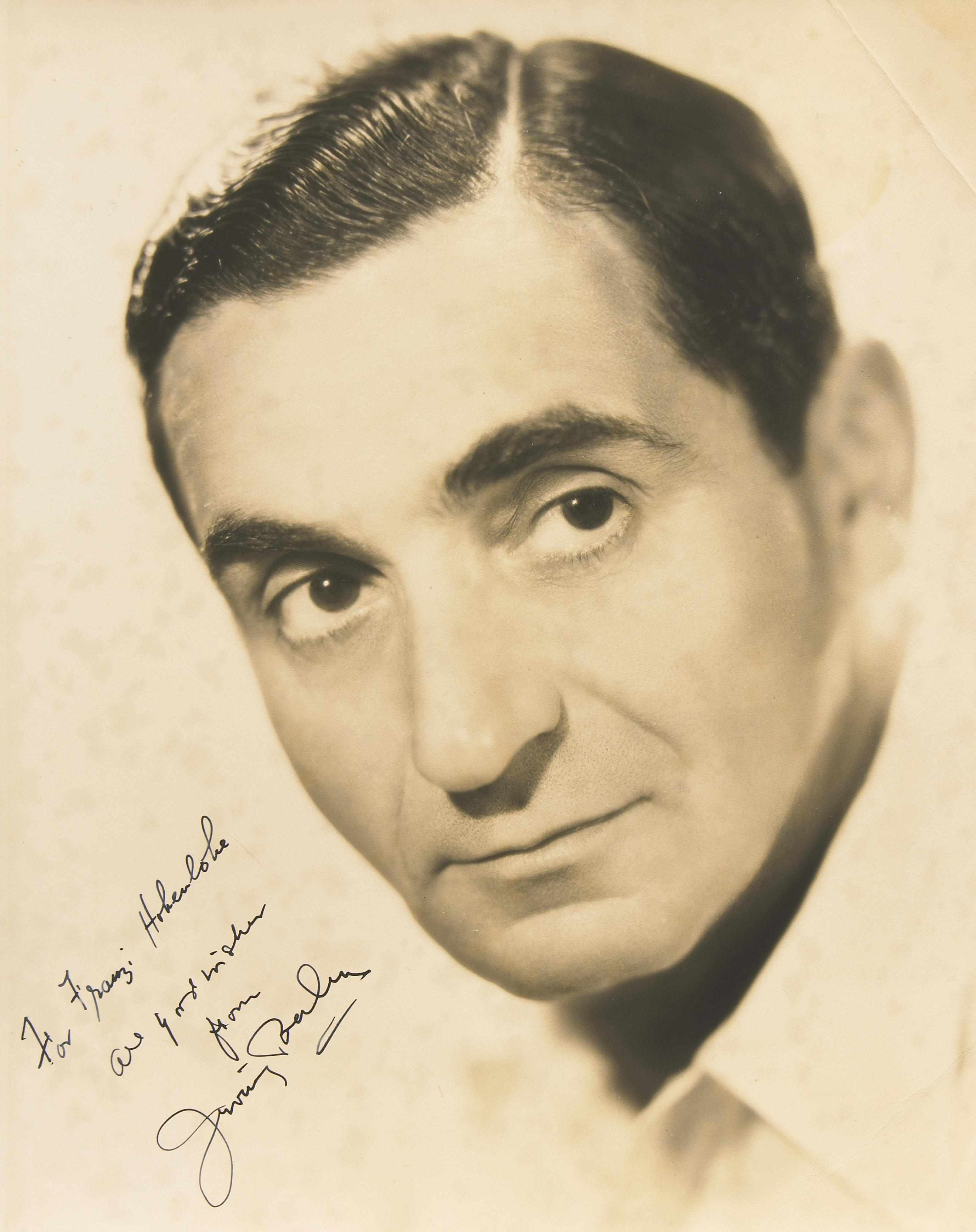 Appraisal: Irving Berlin signed photograph A large vintage publicity portrait inscribed