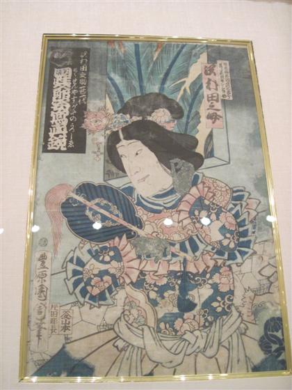 Appraisal: PAIR OF JAPANESE WOODBLOCKSof an interior scene with Geisha by