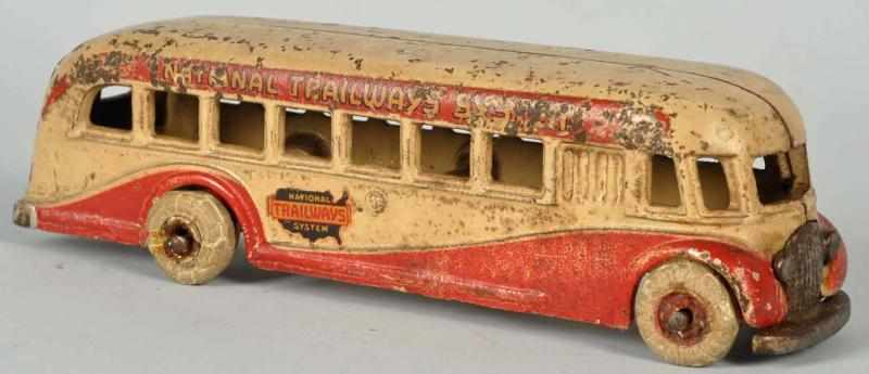 Appraisal: Cast Iron Arcade International Trailways Bus Toy American Marked National