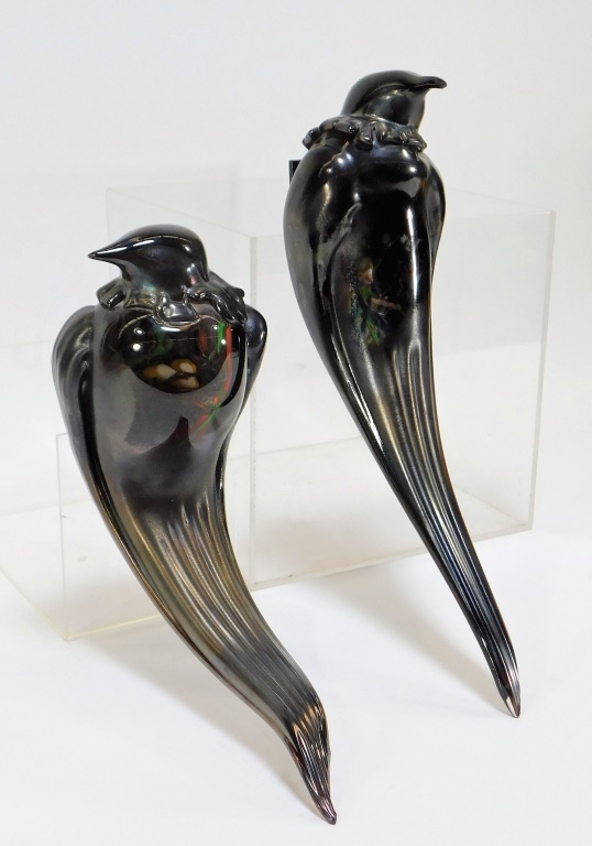 Appraisal: PR TANYA ZARYSKI BLOWN ART GLASS BIRD SCULPTURES Canada th