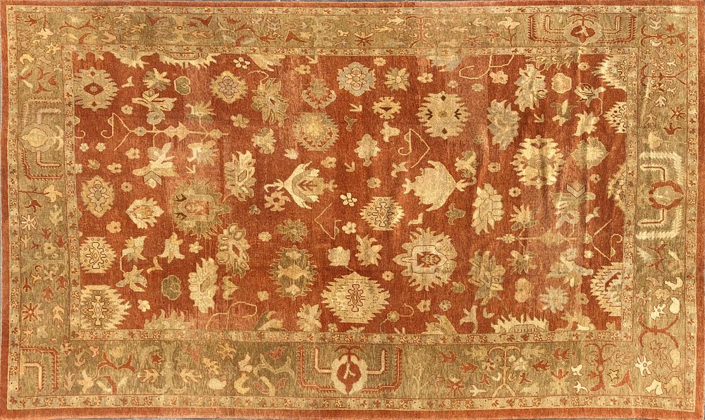 Appraisal: Contemporary Oushak Hand Woven Carpet Contemporary Oushak Hand Woven Carpet