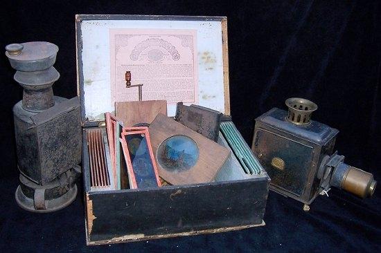 Appraisal: A cased magic lantern by E P and a quantity