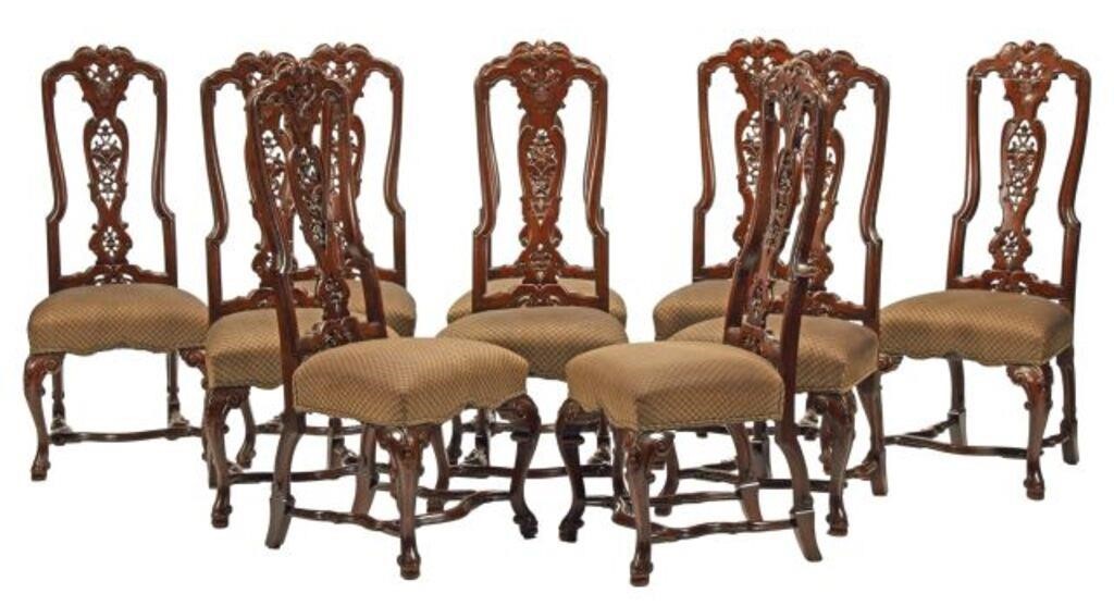 Appraisal: lot of Baroque style mahogany dining chairs approx h w