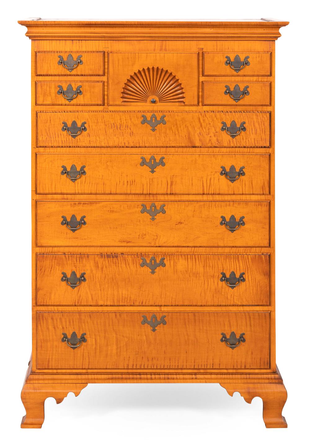 Appraisal: ELDRED WHEELER CHIPPENDALE-STYLE TALL CHEST MASSACHUSETTS TH CENTURY HEIGHT WIDTH