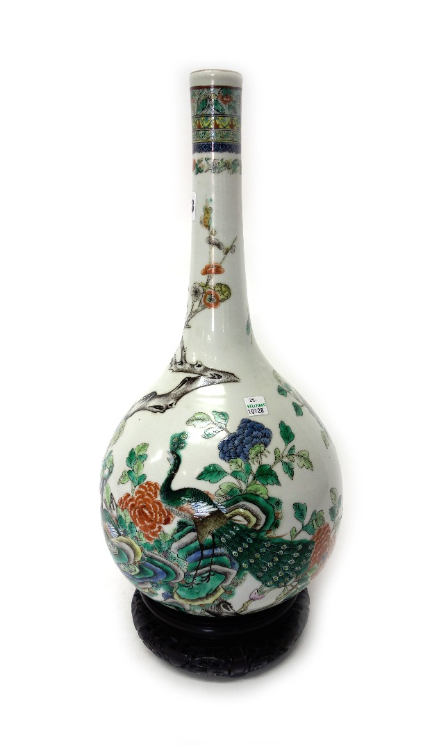 Appraisal: A Chinese famille-verte bottle vase late th century painted with