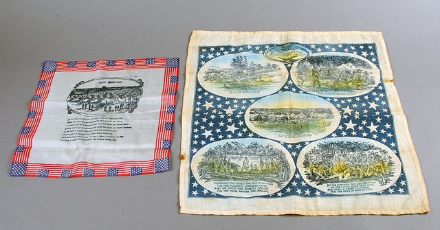 Appraisal: Spanish-American Handkerchiefs silk measuring x cotton measuring x