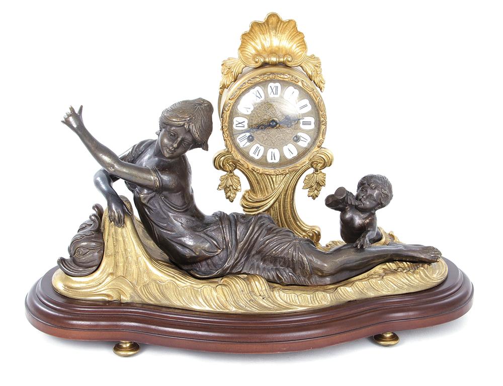 Appraisal: Ormolu-mounted clock mantle clock Franz Hermele Clock Co Wurttemberg Germany