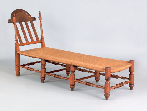 Appraisal: Pennsylvania William Mary maple daybed ca the arched crest with