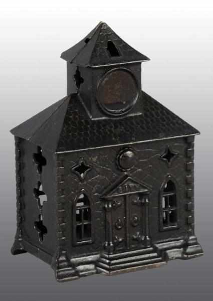 Appraisal: Cast Iron Town Hall Still Bank Description Circa Manufactured by