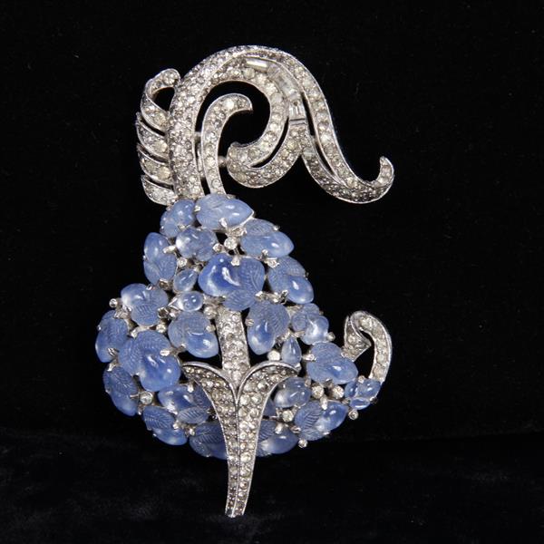 Appraisal: Trifari 'Alfred Philippe' Pave Arrow piercing a Blue Moonstone Heart