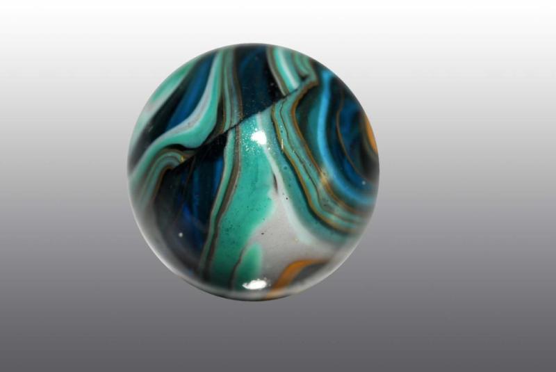 Appraisal: Christensen Agate Submarine Marble Description Aqua transparent base glass with